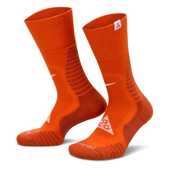 2 $28 NIKE ACG CUSHIONED TRAIL HIKING SOCKS DV5465-100/800 GREY&ORANGE M(6-8) - Picture 2 of 9